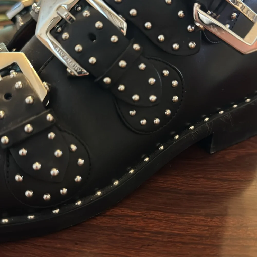 Givenchy Black Ankle Boots with Silver Buckles - Picture 3 of 8